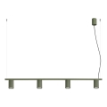 Pendelleuchte mit Seilaufhängung KARBON 4xGU10/10W/230V grün