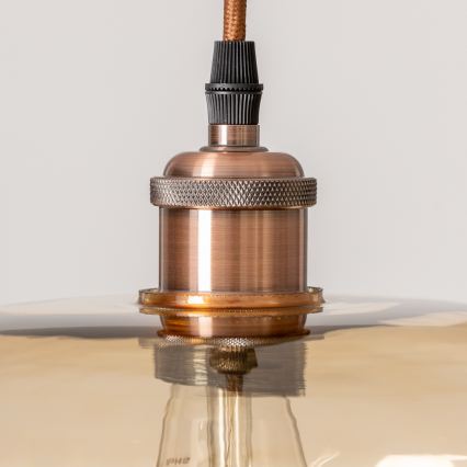 Pendelleuchte mit Seilaufhängung SEVENTIES E27/60W/230V rauchfarben/braun