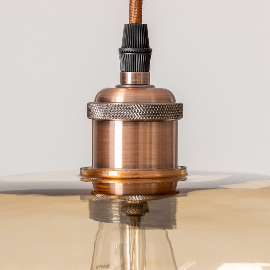 Pendelleuchte mit Seilaufhängung SEVENTIES E27/60W/230V rauchfarben/braun