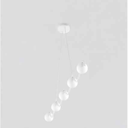 Pendelleuchte mit Seilaufhängung SINUS 5xG9/8W/230V weiß