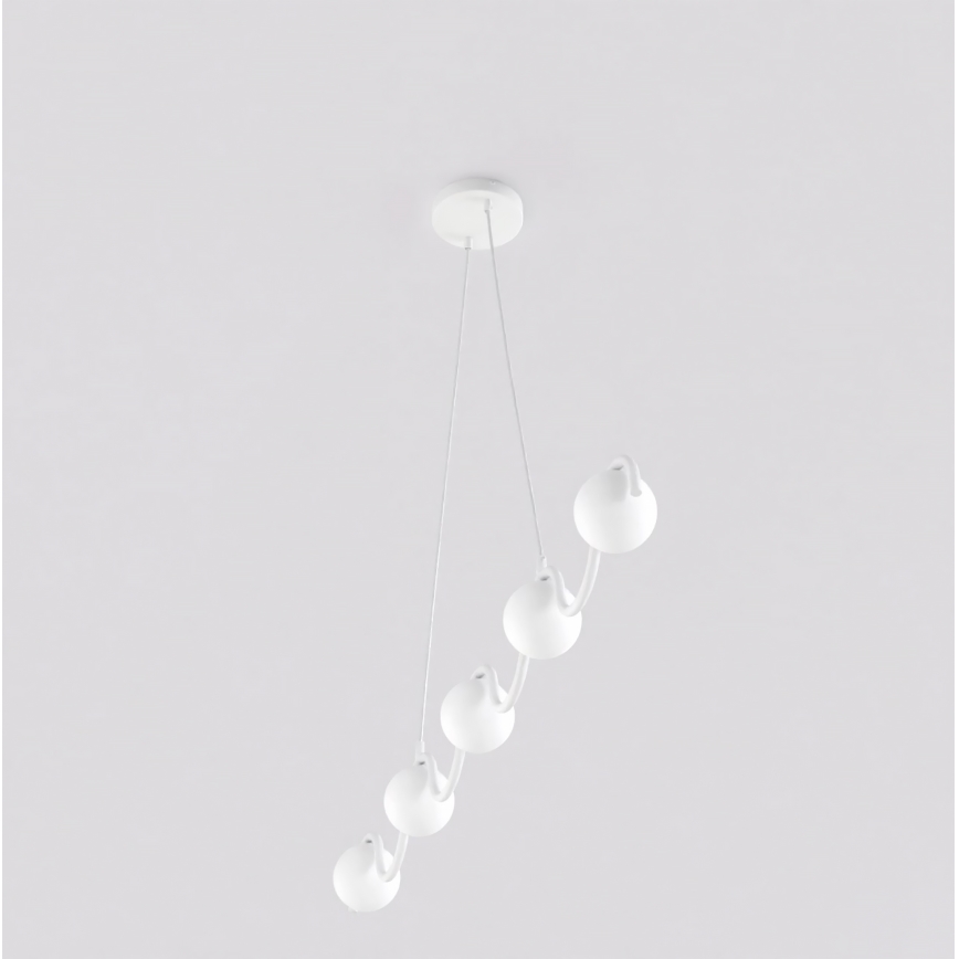 Pendelleuchte mit Seilaufhängung SINUS 5xG9/8W/230V weiß