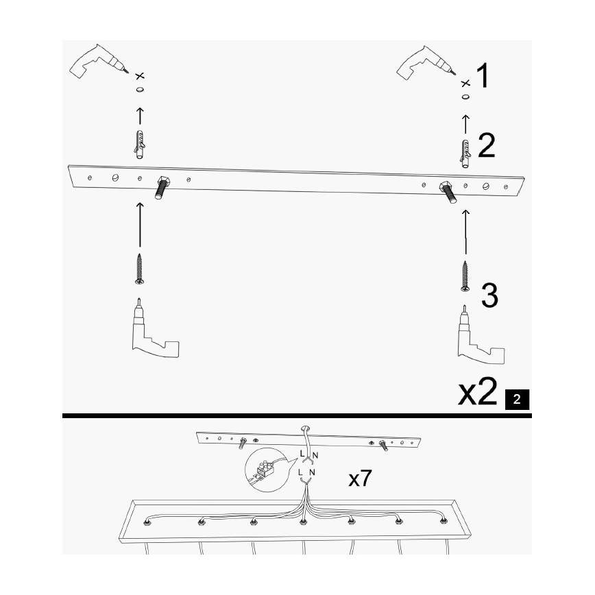 Pendelleuchte mit Stahlseilabhängung KEM 5xE27/40W/230V schwarz