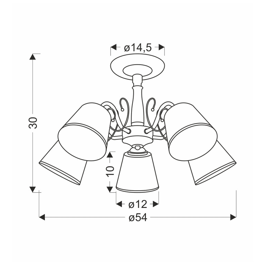 Pendelleuchte mit Stange LOSANNA 5xE14/40W/230V Messing