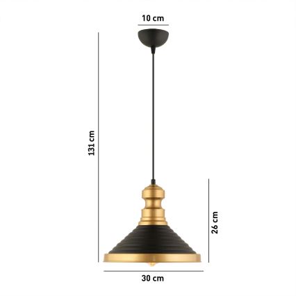 Pendelleuchte MONZA 1xE27/40W/230V Ø 30 cm schwarz/gold