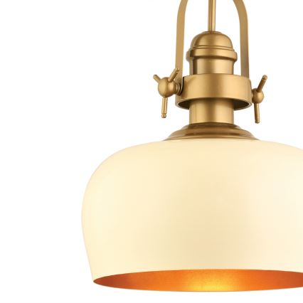 Pendelleuchte MONZA mit Kabelaufhängung, 1xE27/40W/230V, Ø 30 cm, creme/bronze