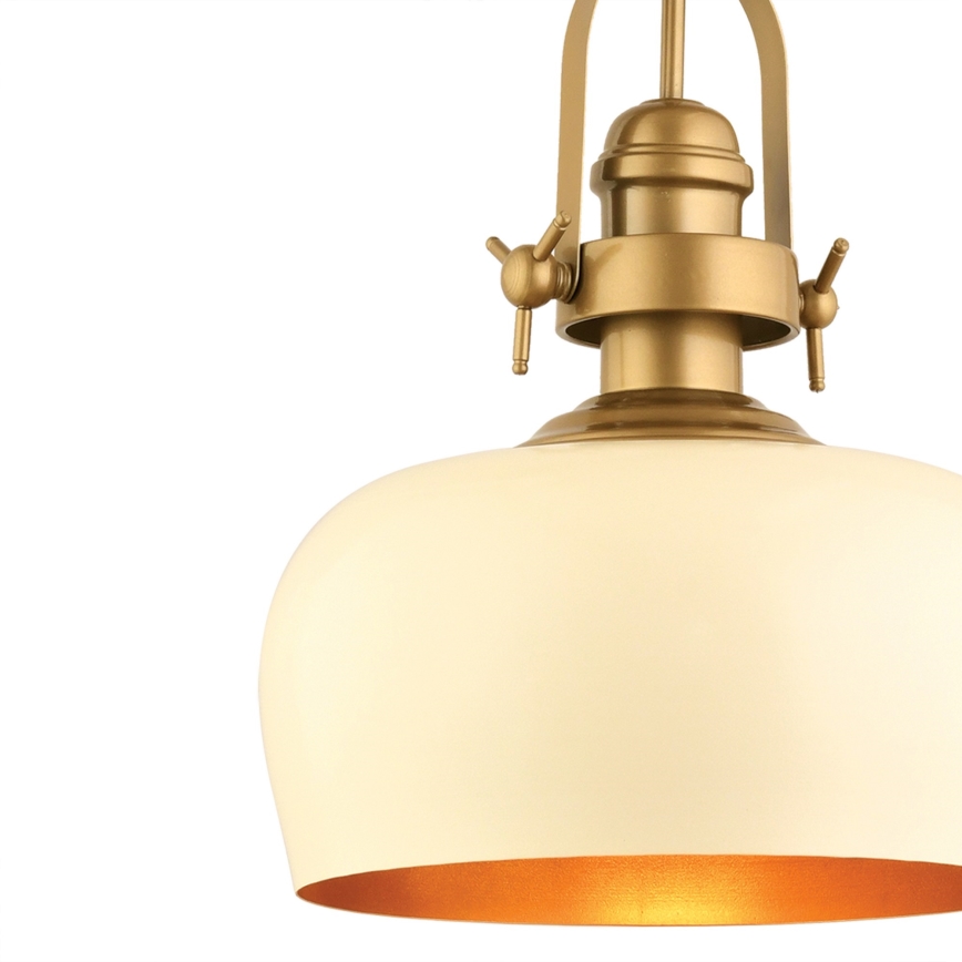 Pendelleuchte MONZA mit Kabelaufhängung, 1xE27/40W/230V, Ø 30 cm, creme/bronze