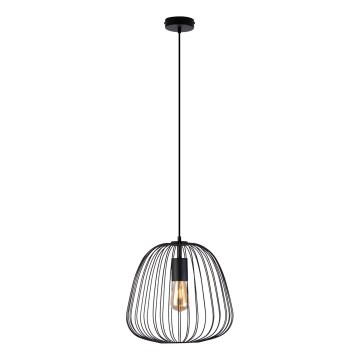 Pendelleuchte OVELLA mit Kabelaufhängung 1xE27/15W/230V Durchmesser 36 cm schwarz