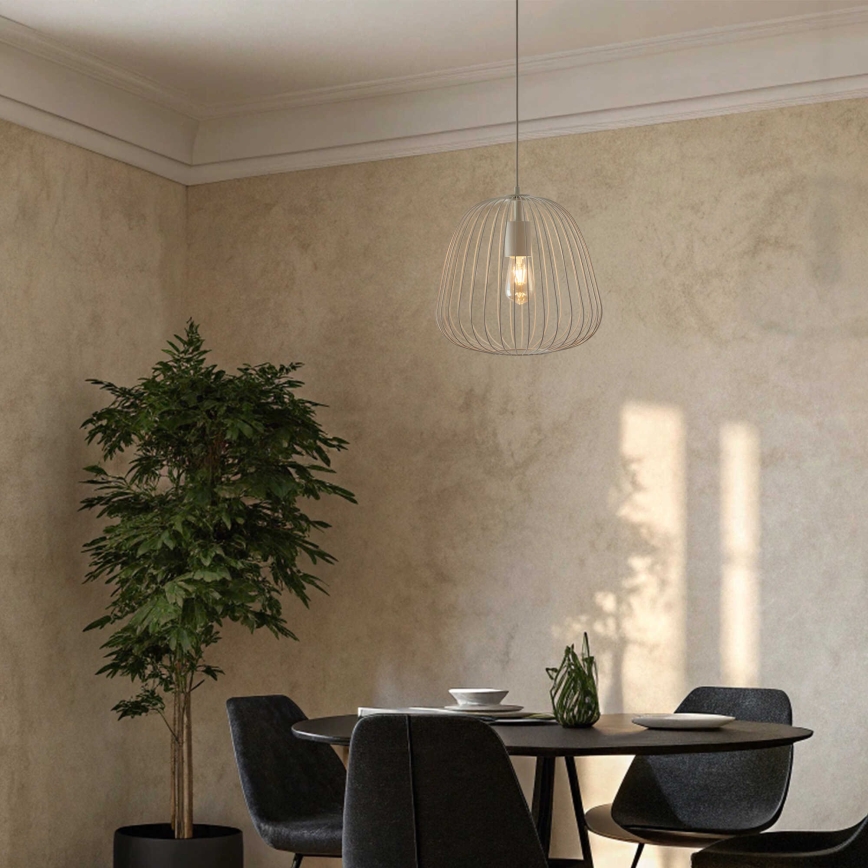 Pendelleuchte OVELLA mit Kabelaufhängung, 1xE27/15W/230V, Ø 36 cm, creme