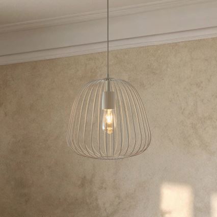 Pendelleuchte OVELLA mit Kabelaufhängung, 1xE27/15W/230V, Ø 36 cm, creme