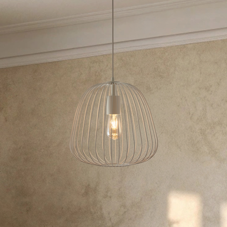 Pendelleuchte OVELLA mit Kabelaufhängung, 1xE27/15W/230V, Ø 36 cm, creme