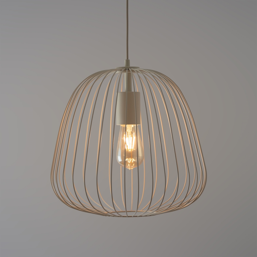 Pendelleuchte OVELLA mit Kabelaufhängung, 1xE27/15W/230V, Ø 36 cm, creme