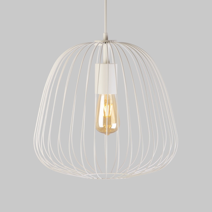 Pendelleuchte OVELLA mit Kabelaufhängung, 1xE27/15W/230V, Ø 36 cm, creme