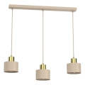 Pendelleuchte PARKLA an Kabel 3xE27/15W/230V beige/gold