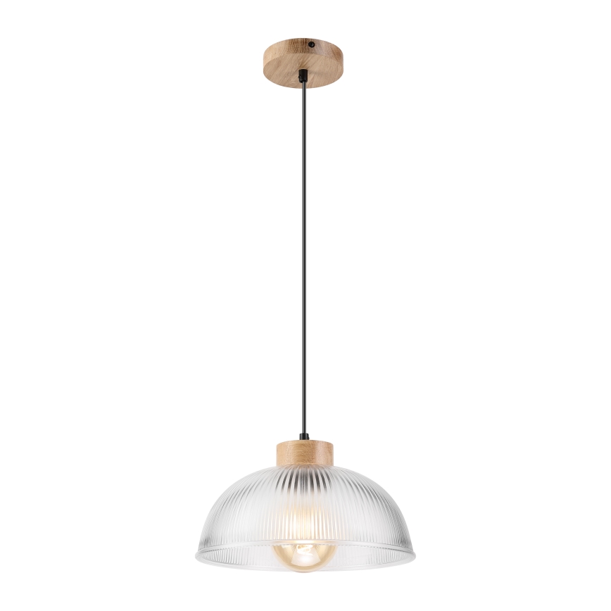 Pendelleuchte PIA an Kabel 1xE27/60W/230V, Durchmesser 30 cm, Eiche