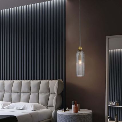 Pendelleuchte PIEGA mit Kabel 1xE14/40W/230V Messing/rauchschwarz