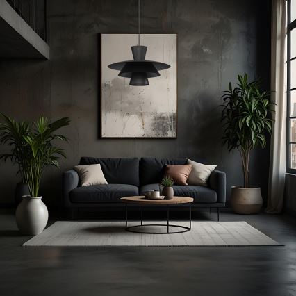 Pendelleuchte PLATO mit Kabel 1xE27/15W/230V schwarz