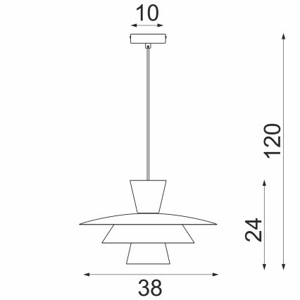 Pendelleuchte PLATO mit Kabel 1xE27/15W/230V schwarz