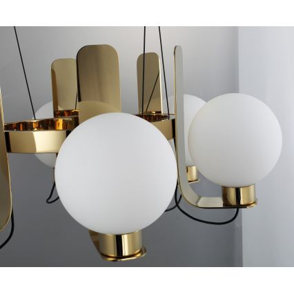 Pendelleuchte REGGIO, 6× E27/40W/230V, goldfarben