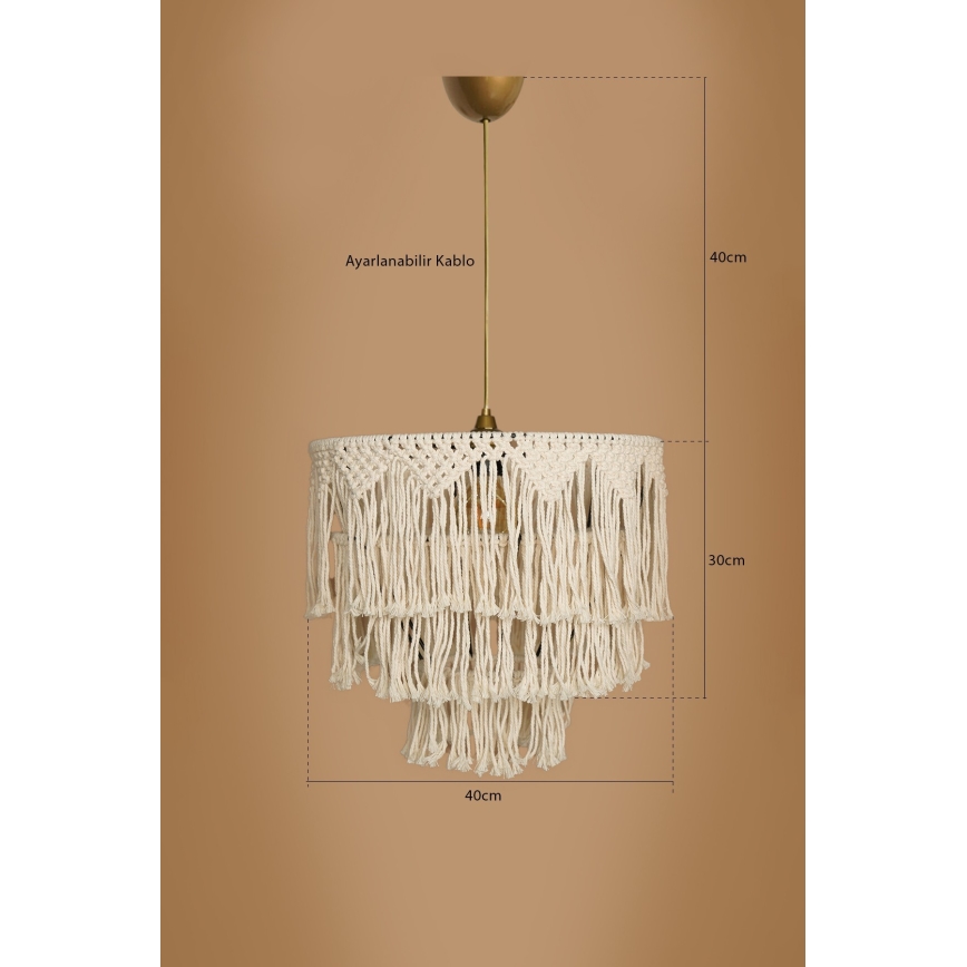 Pendelleuchte RIMINI an Kabel 1xE27/40W/230V creme