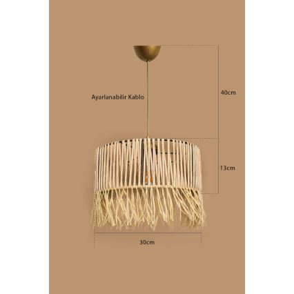 Pendelleuchte RIMINI mit Kabel 1xE27/40W/230V beige