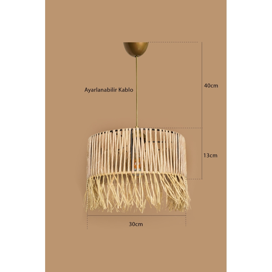 Pendelleuchte RIMINI mit Kabel 1xE27/40W/230V beige