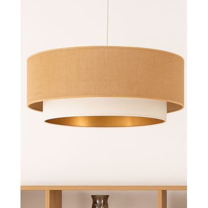 Pendelleuchte SARTA 1xE27/60W/230V, Ø 45 cm, Weiß/Jute