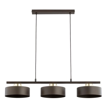 Pendelleuchte SELIA mit Kabel, 3xE27/15W/230V, braun