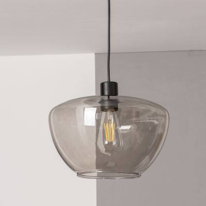 Pendelleuchte SEVENTIES, Kabelaufhängung, E27/40W/230V, rauchgrau/grau