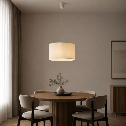 Pendelleuchte SIRJA PLISADO mit Kabel 1xE27/15W/230V Ø 35 cm cremefarben