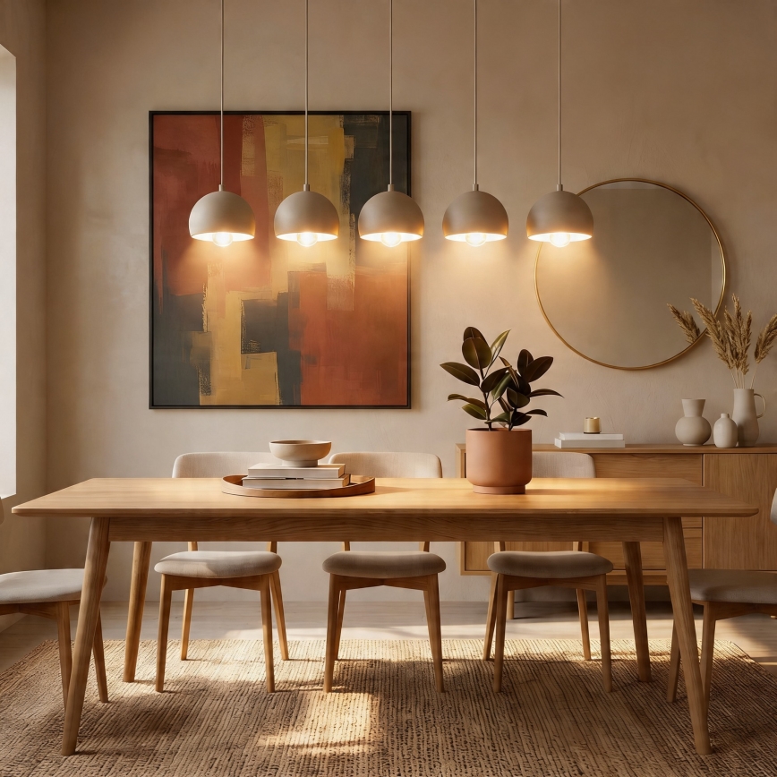 Pendelleuchte SOOL 5xE27/15W/230V beige