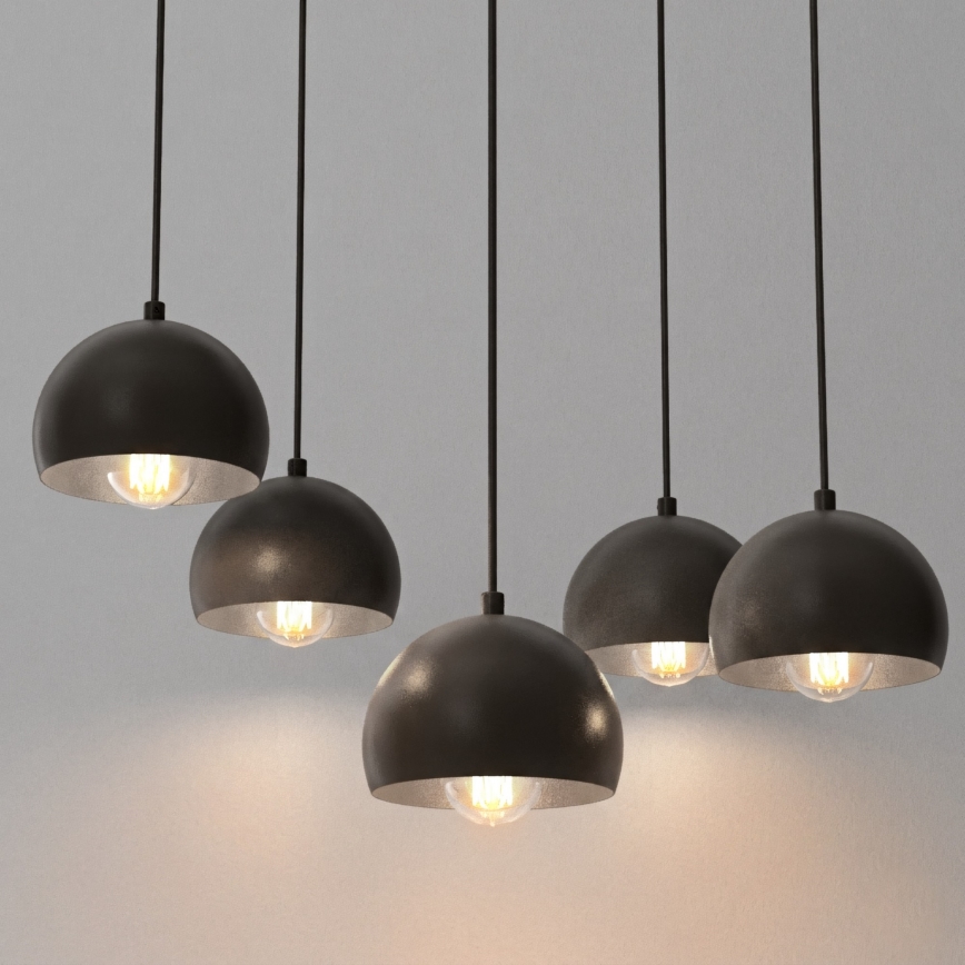 Pendelleuchte SOOL mit Kabelabhängung 5xE27/15W/230V schwarz