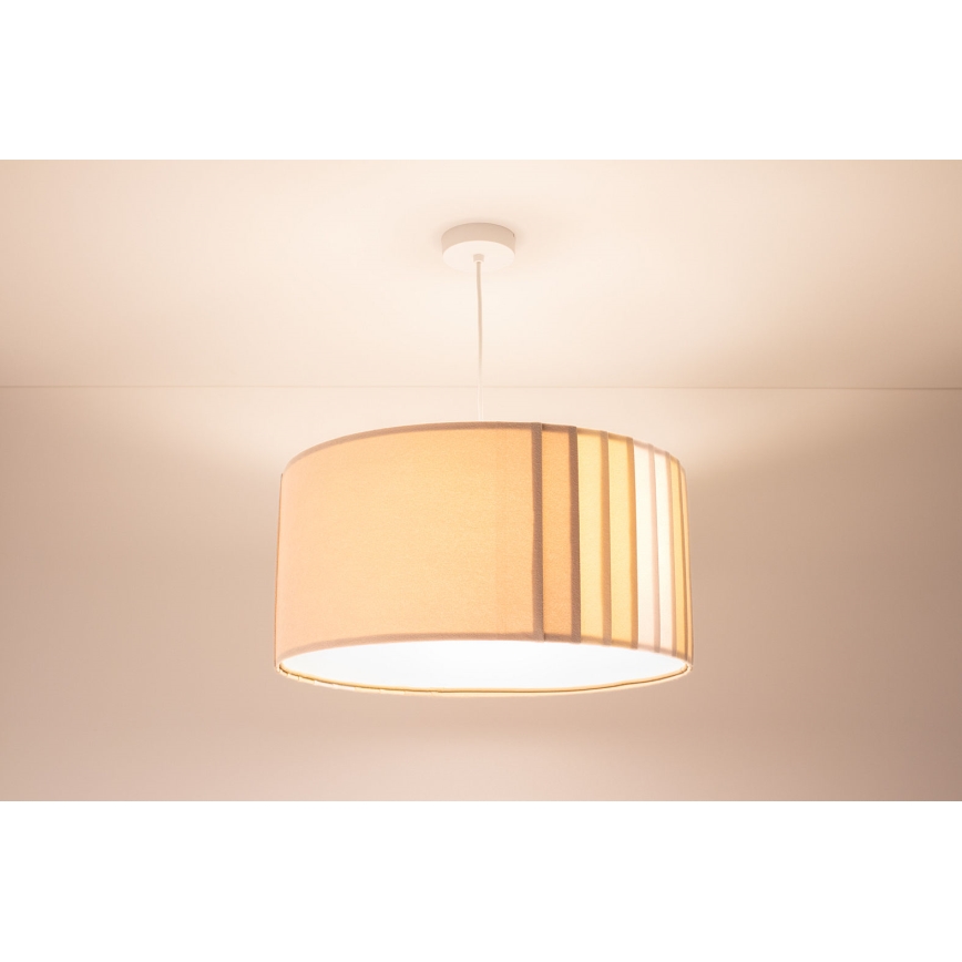 Pendelleuchte STRIPES mit Kabelaufhängung, 1xE27/60W/230V, Ø 40 cm, beige