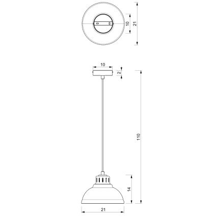 Pendelleuchte SVEN mit Kabel 1xE27/15W/230V bordeaux