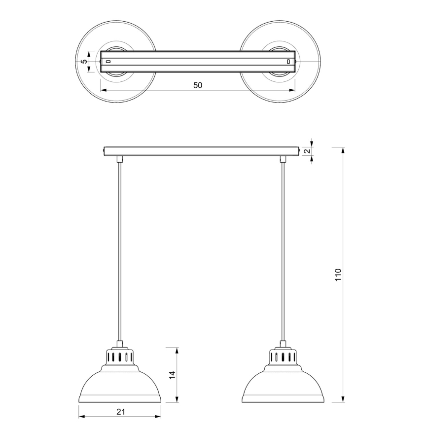 Pendelleuchte SVEN mit Kabel 2xE27/15W/230V Burgunderrot