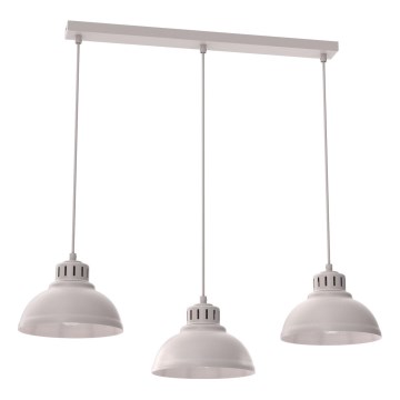 Pendelleuchte SVEN mit Kabel 3xE27/15W/230V cremefarben