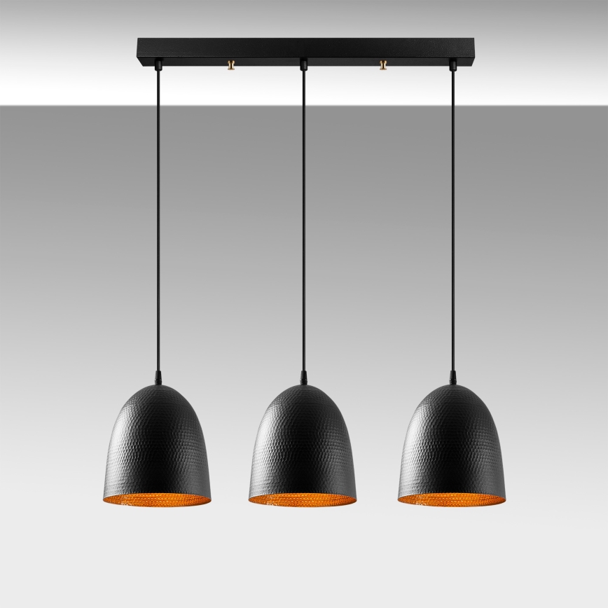 Pendelleuchte TATTOO mit Kabel 3xE27/40W/230V schwarz