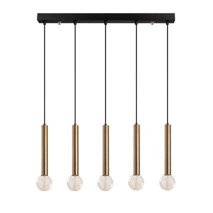 Pendelleuchte TEMPO mit Kabelaufhängung, 5x E27, max. 40 W, 230 V, gold