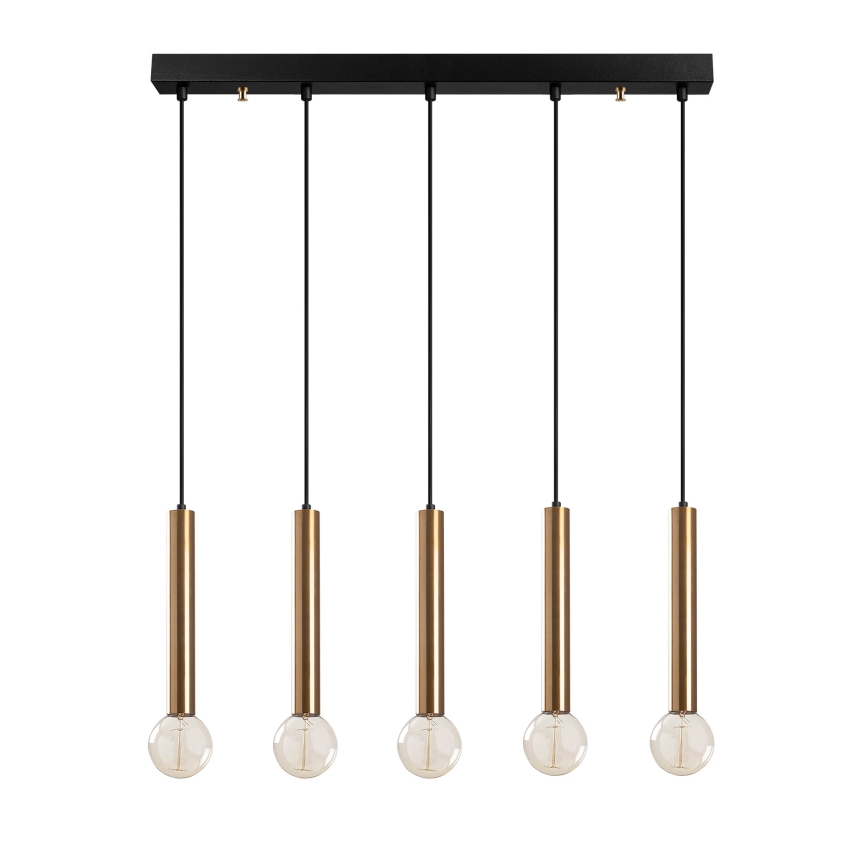 Pendelleuchte TEMPO mit Kabelaufhängung, 5x E27, max. 40 W, 230 V, gold