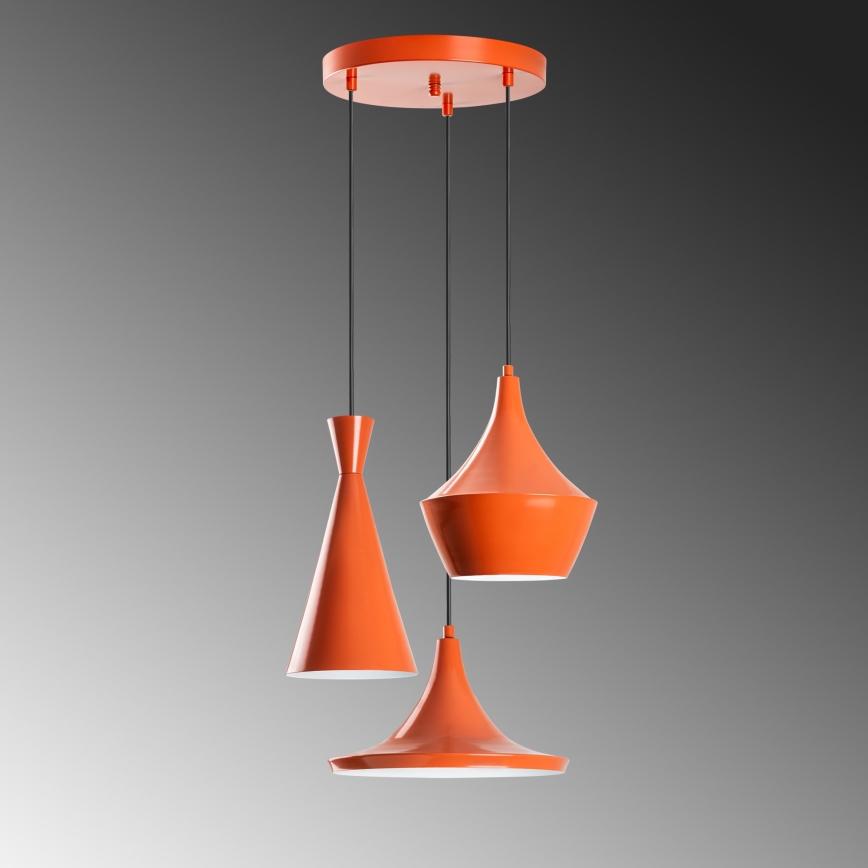 Pendelleuchte TOM 3xE27/40W/230V orange
