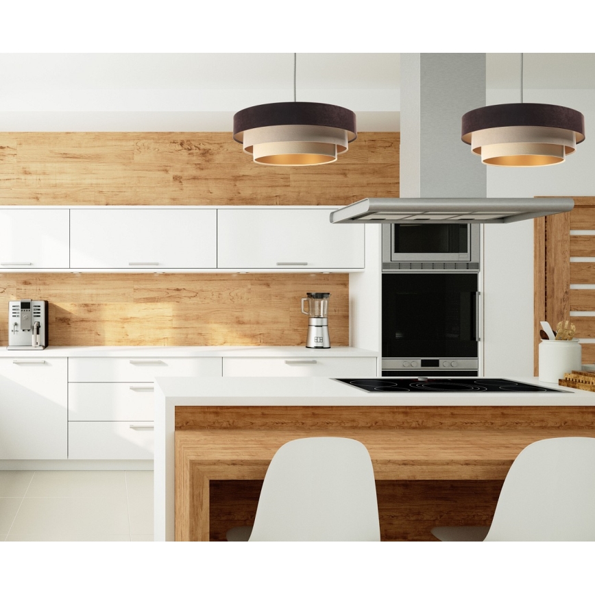 Deckenleuchte an Kabel TRINITI 1xE27/60W/230V Braun/Beige/Gold