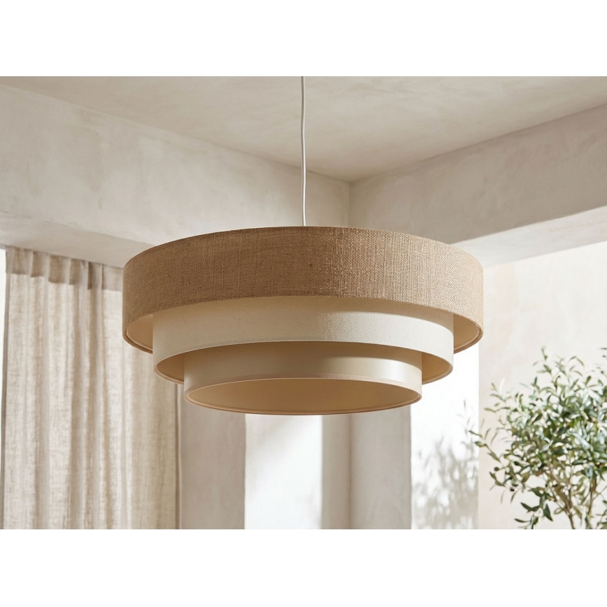 Pendelleuchte TRINITI 1xE27/60W/230V Ø 40 cm beige/creme