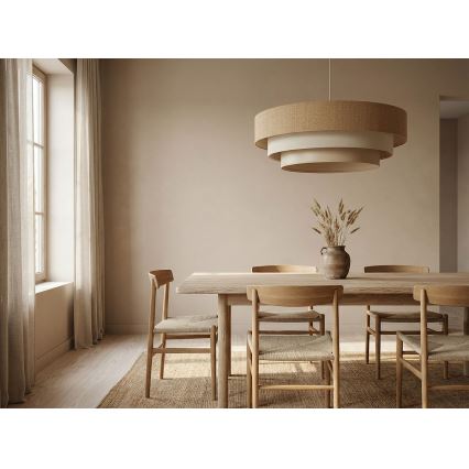 Pendelleuchte TRINITI 1xE27/60W/230V Ø 40 cm beige/creme