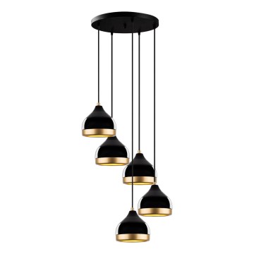 Pendelleuchte YILDO 5xE27/40W/230V schwarz/gold