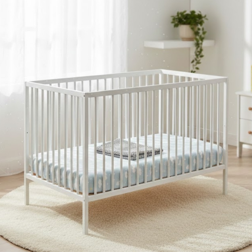 PETITE&MARS - Babybett + Bettgitter NELA BEECH 120x60 cm weiß/Buche