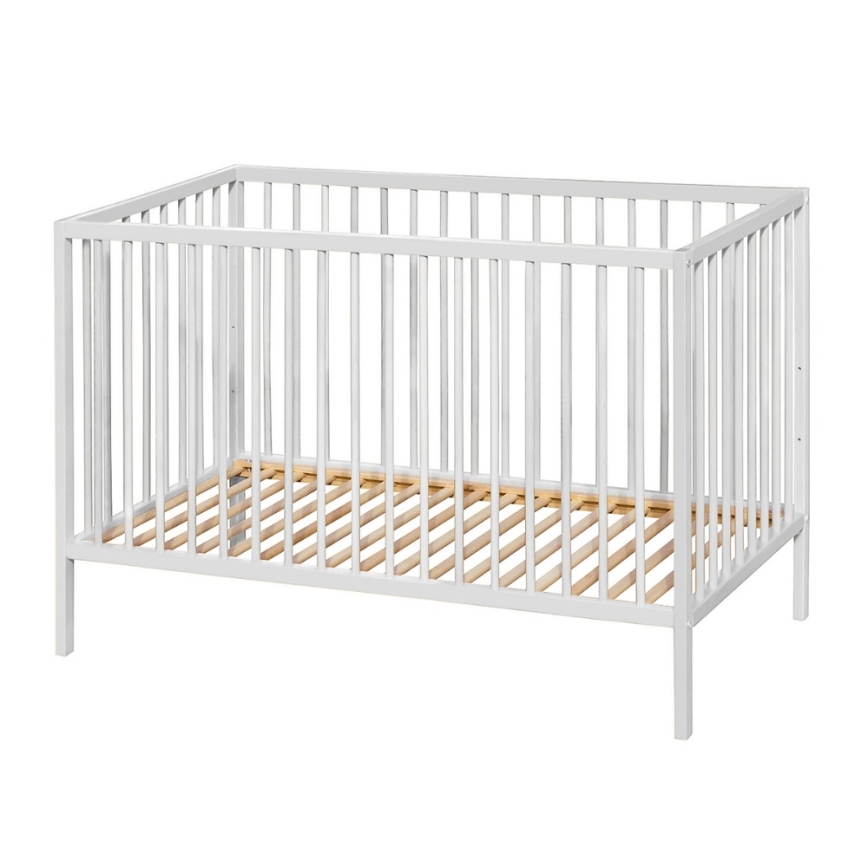PETITE&MARS - Babybett + Bettgitter NELA BEECH 120x60 cm weiß/Buche