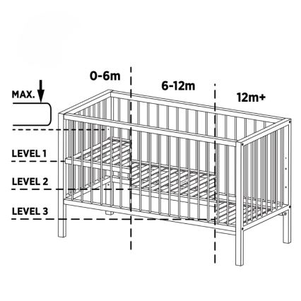 PETITE&MARS - Babybett NELA BEECH 120x60 cm Buche