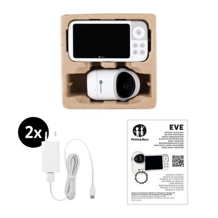 PETITE&MARS - Babyphone mit Monitor EVE 5.0 3,8V 3050 mAh