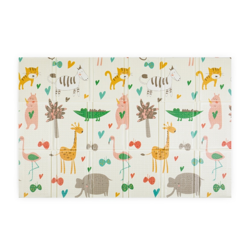PETITE&MARS - Faltbare Spielmatte CAMPY Animals&Hexagon