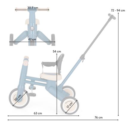 PETITE&MARS - Kinder-Dreirad 4-in-1 DRIFT Ozeanblau
