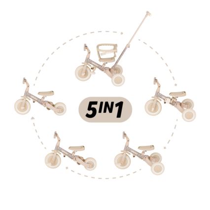 PETITE&MARS - Kinder-Dreirad 5-in-1 TURBO LIMITED Pink Meadow